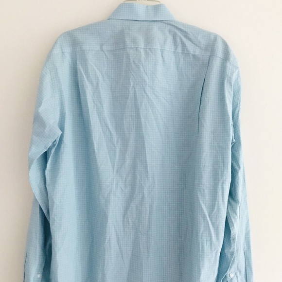 Ben Sherman | Button Front Dress Shirt Mens 16.5 Blue Striped Button Cuff - Picture 3 of 10